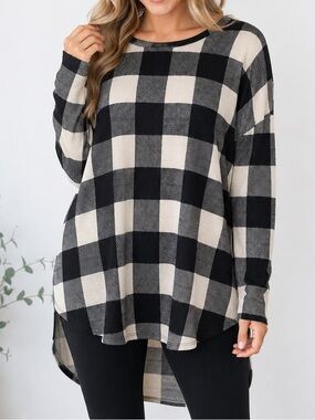 BeeSon River Buffalo Plaid Tunic
